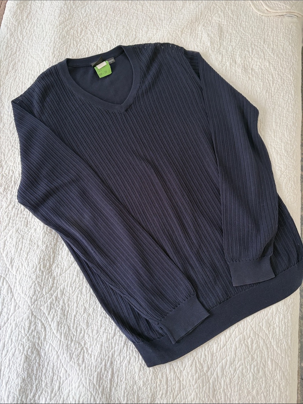 A/X Armani Exchange Men's V-Neck Sweater - Navy Blue